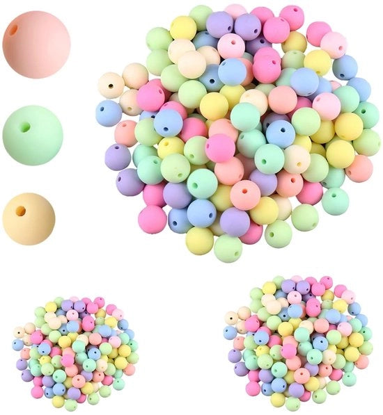 Set di perle in acrilico 1360 pezzi - Perle matte - Perle da decorare - Perle per collane - Perle per bracciali - 6/8/10 mm - Perle