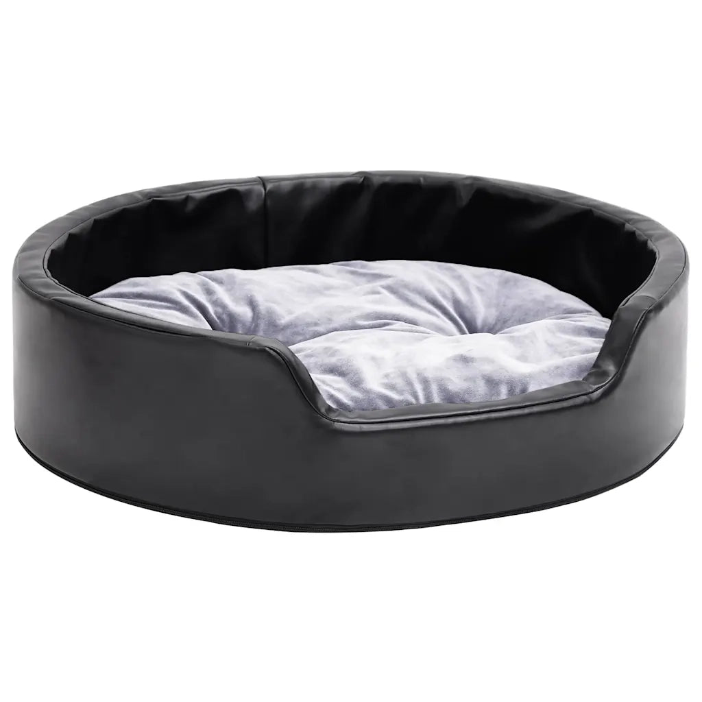 Lettino per Cani Nero e Grigio 69x59x19 cm Peluche e Similpelle CFW2601056