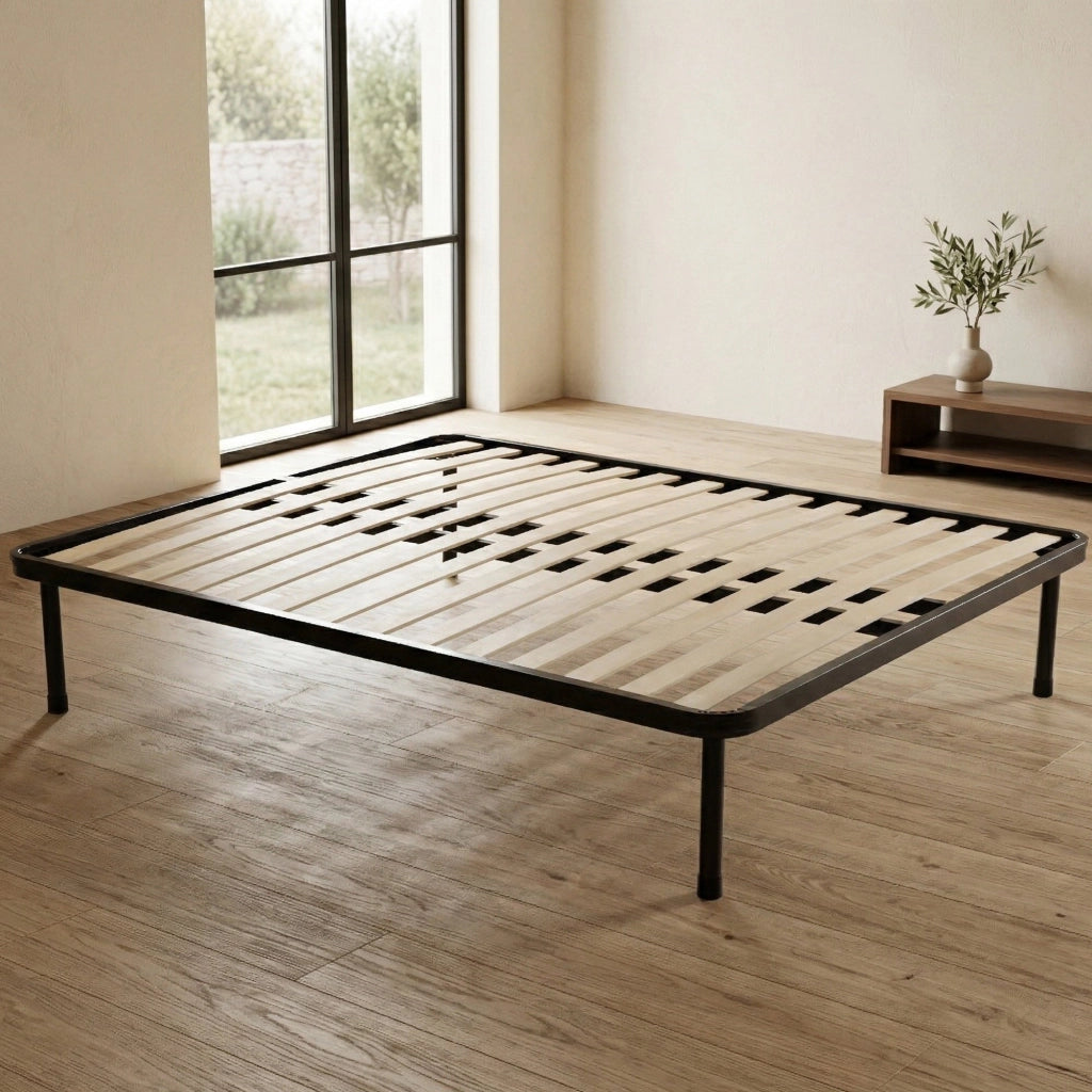 Rete letto matrimoniale Pesci, Rete ortopedica a doghe, 100% Made in Italy, Cm 160x190h30, Antracite