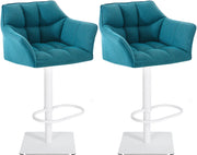 Set 2 sgabelli bar tessuto Damaso bianco 9