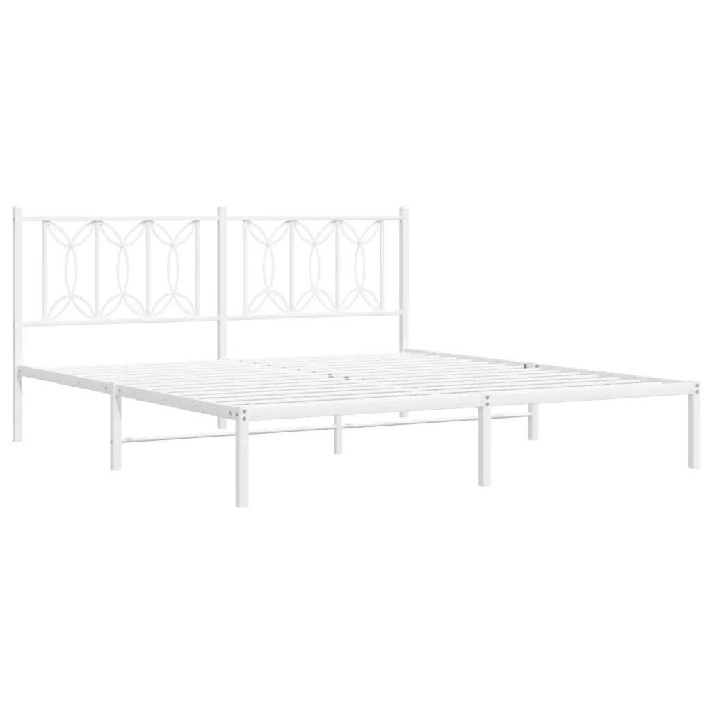 vidaXL Giroletto con Testiera Metallo Bianco 180x200 cm
