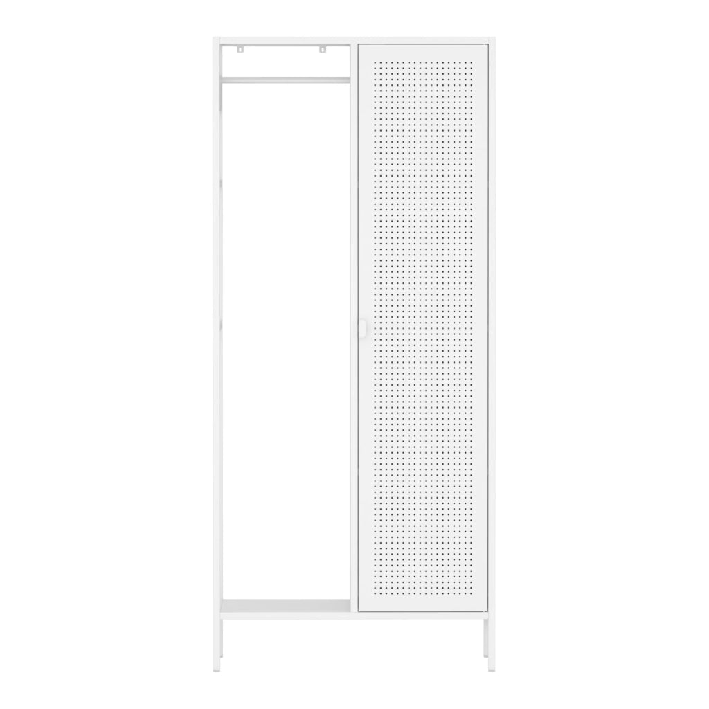 Mobiletto/scaffale per camera da letto 180 x 80 x 45 cm con 4 ripiani acciaio bianco 03_0008876