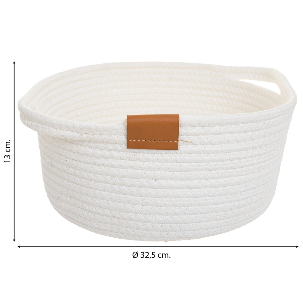 Cestino in cotone bianco D32,5x13