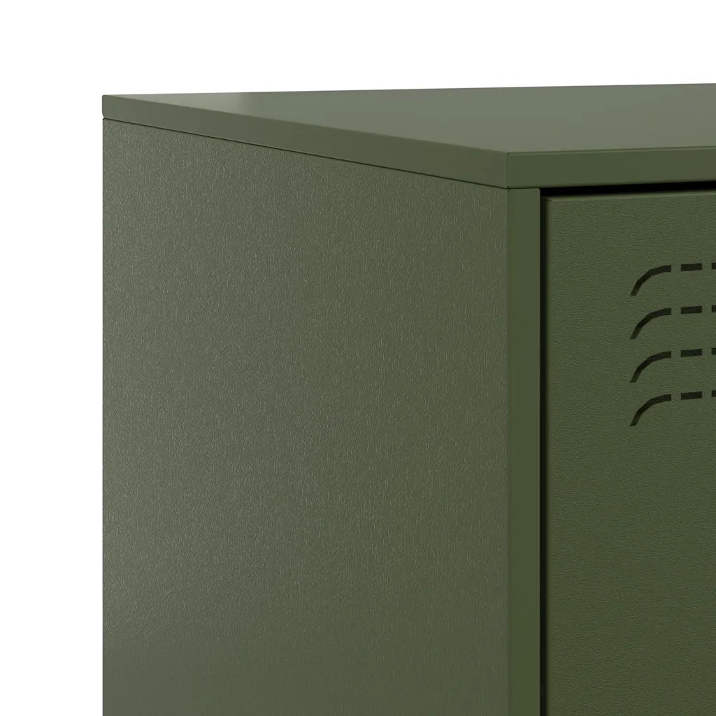 Set di 2 Comodini | Armadio da Notte | Mobiletto da notte Verde34,5x39x44 cm in Acciaio