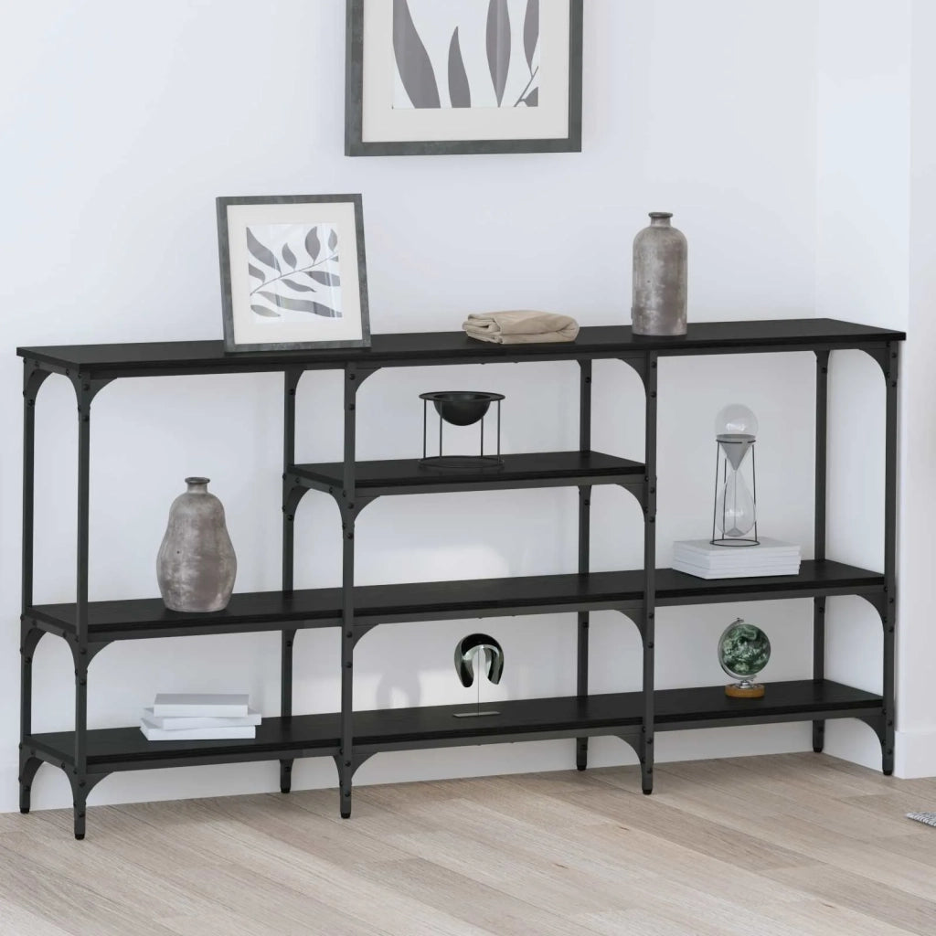 Tavolo consolle Rovere nero 160 x 29 x 80 cm Legno multistrato 883558