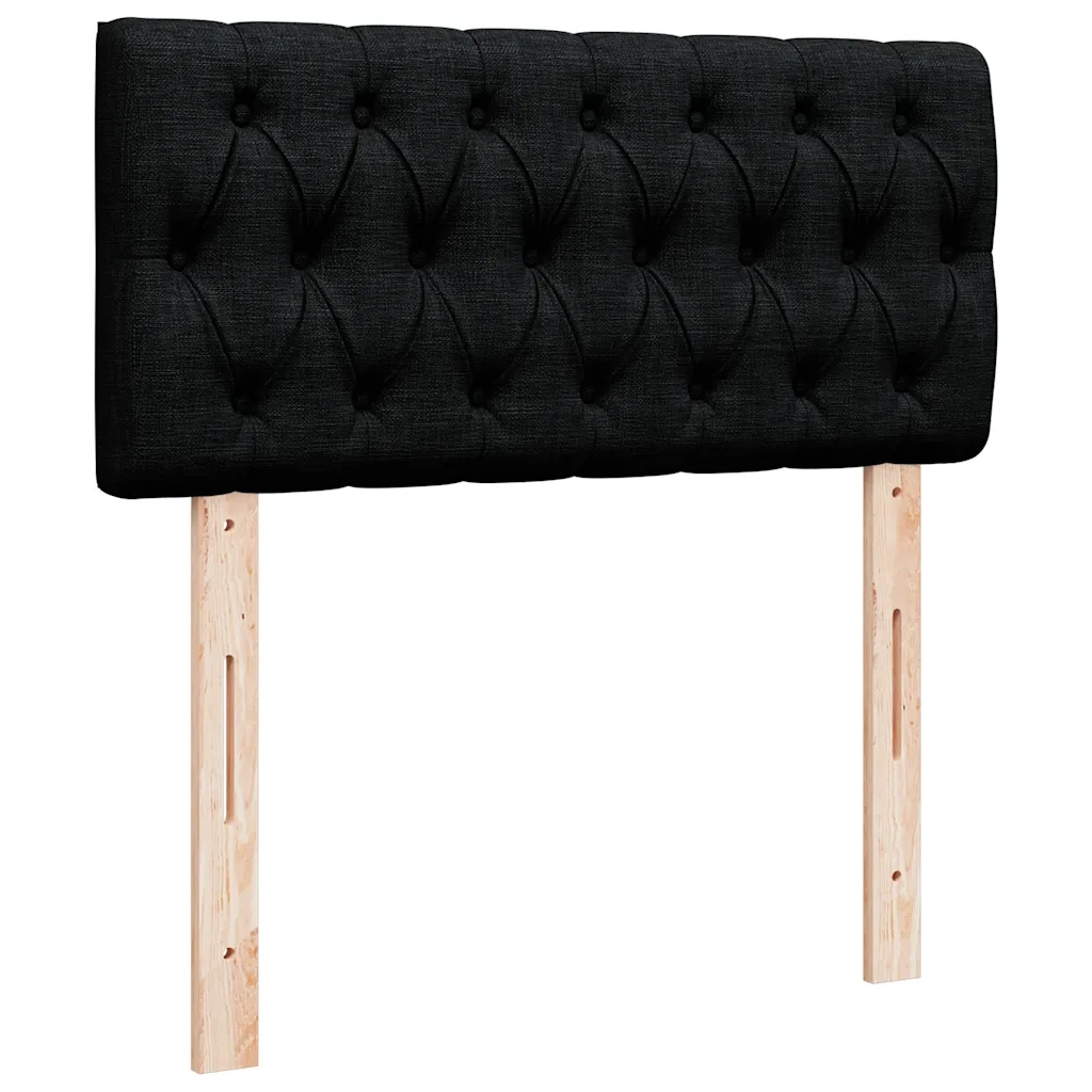 Pouf Letto con Materasso Nero 100x200 cm in Tessuto 3312369