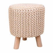 Sgabello in legno e cotone intrecciato 32x32x40h cm