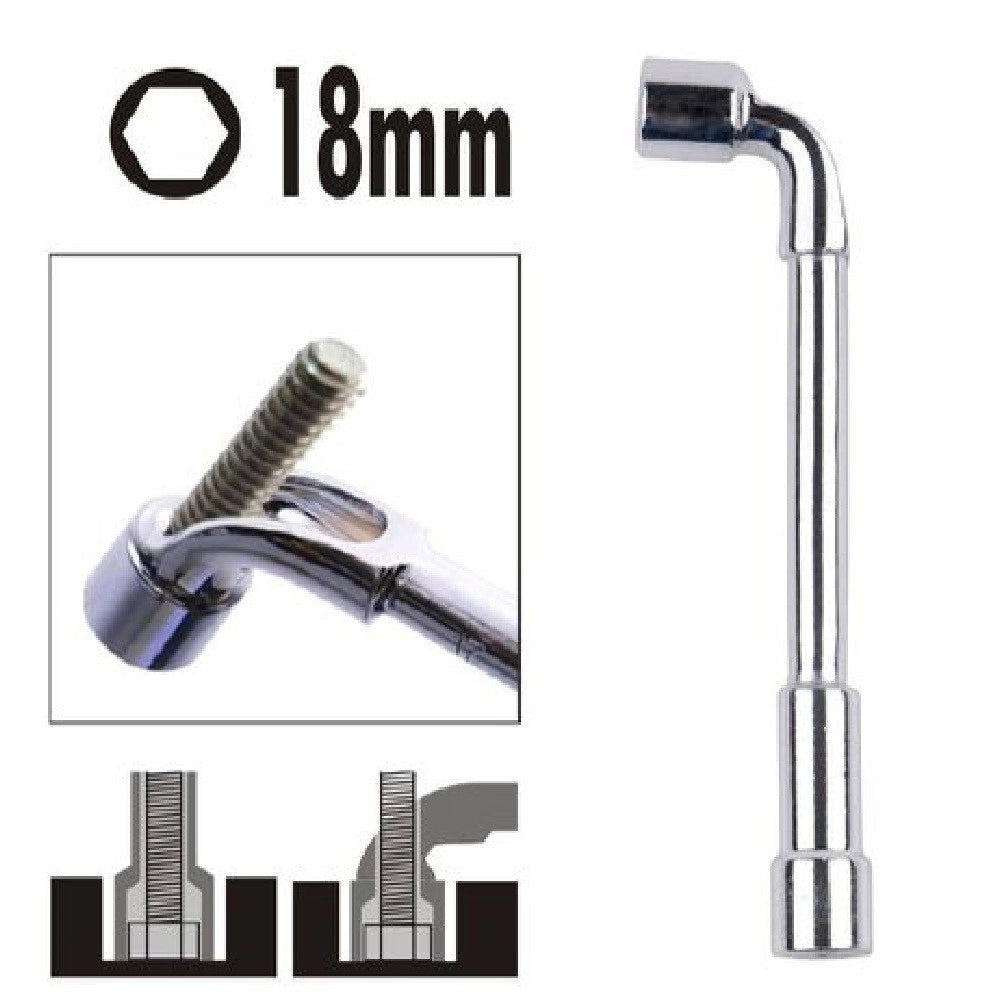 Trade Shop - Chiave Tipo L Bussola 18mm Bocca Esagonale Cromo Vanadio Acciaio 91626 Ferramenta -