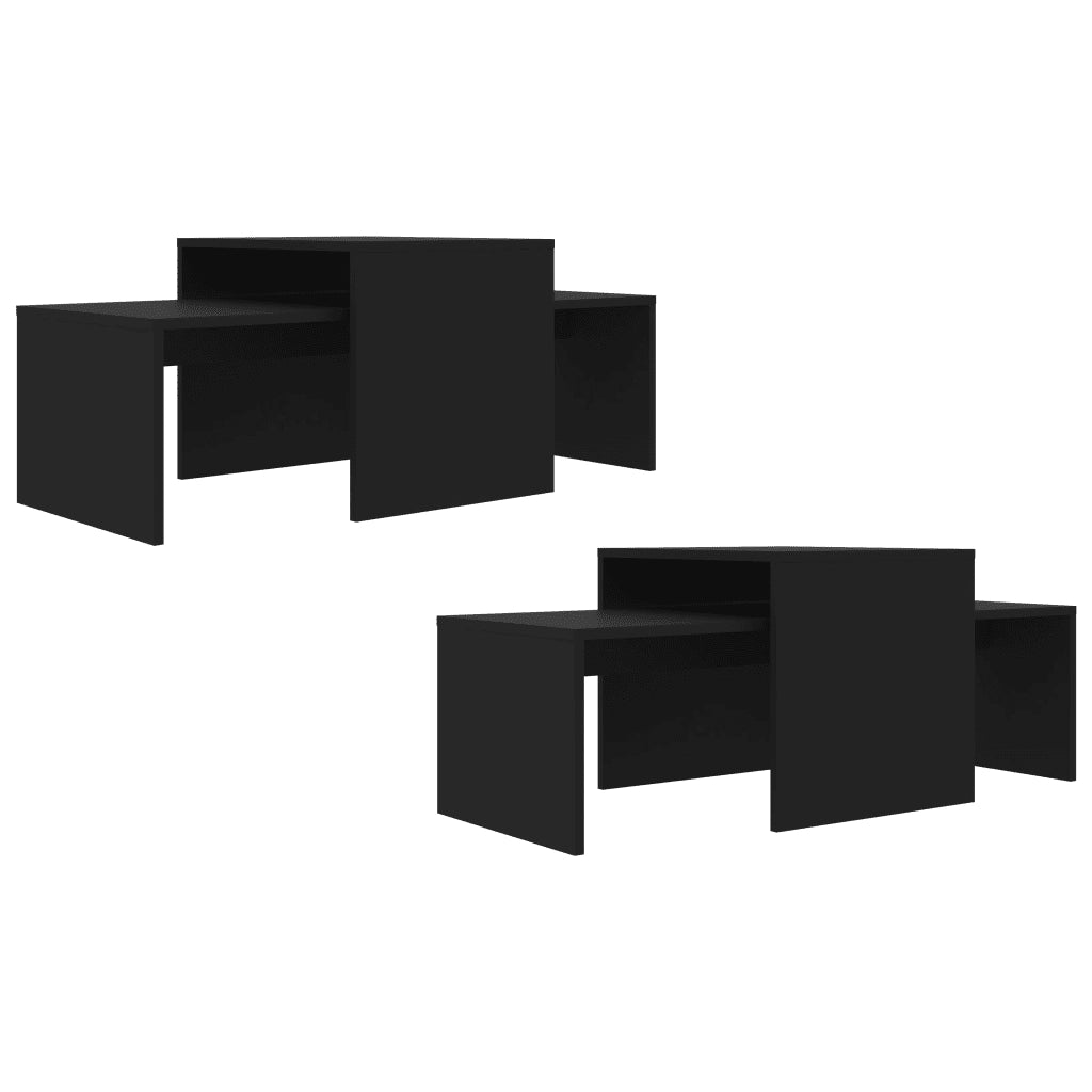 Set Tavolini da CaffÃ¨ Neri 100x48x40 cm in Truciolato cod mxl 10458