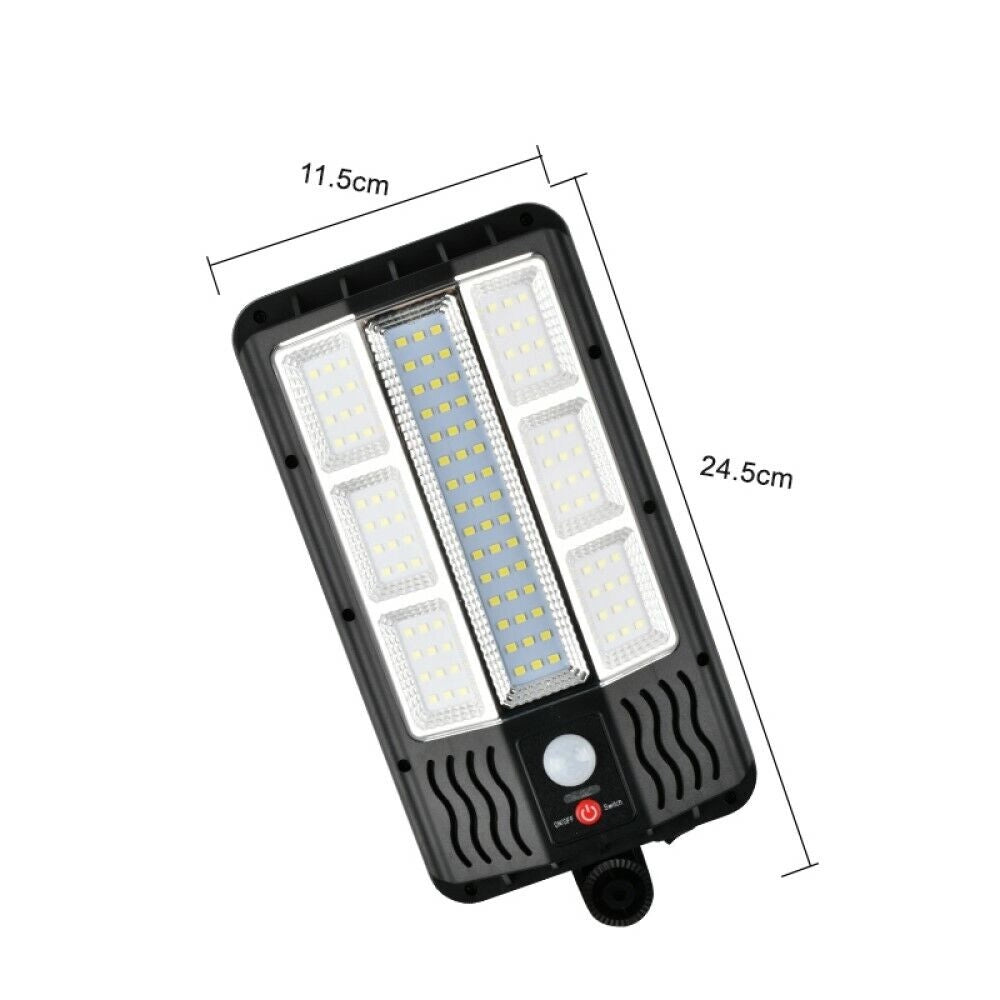 Faro lampione stradale pannello solare con sensore telecomando 117 LED SMD TA146