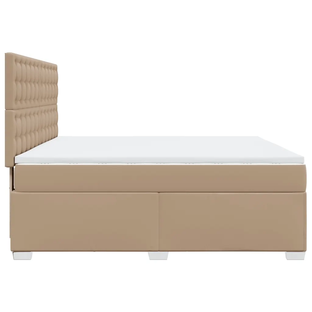 vidaXL Giroletto a Molle con Materasso Cappuccino 180x200cm Similpelle