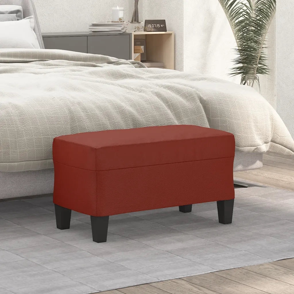Panca-Sgabello Rosso Vino 70x35x41 cm in Similpelle 696632