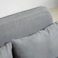 Divano Letto Singolo in Finta Pelle con Seduta Regolabile in 5 Posizioni, 105x80x78 cm, Grigio Chiaro