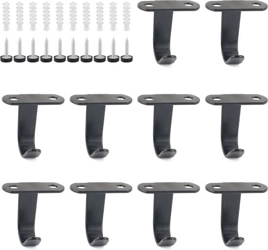 Hanger per soffitto con 10 hanger - Viti - Hanger metallici - Asciugamani - 20 viti - Hanger per asciugamani - Trapano - Camera da letto cucina bagno