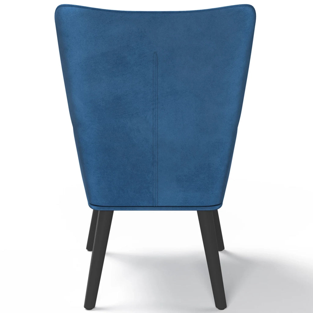 IDMarket - ANIA Poltrona scandinava con poggiapiedi in velluto blu