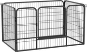 Casa per Animali Modulare - 4 Pannelli con Porta per Interno e Esterno - 125 x 80 x 70 cm - Nero