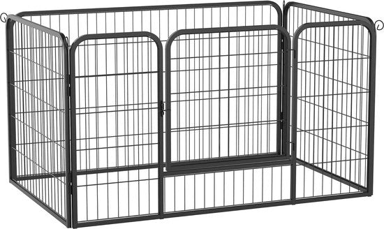 Casa per Animali Modulare - 4 Pannelli con Porta per Interno e Esterno - 125 x 80 x 70 cm - Nero