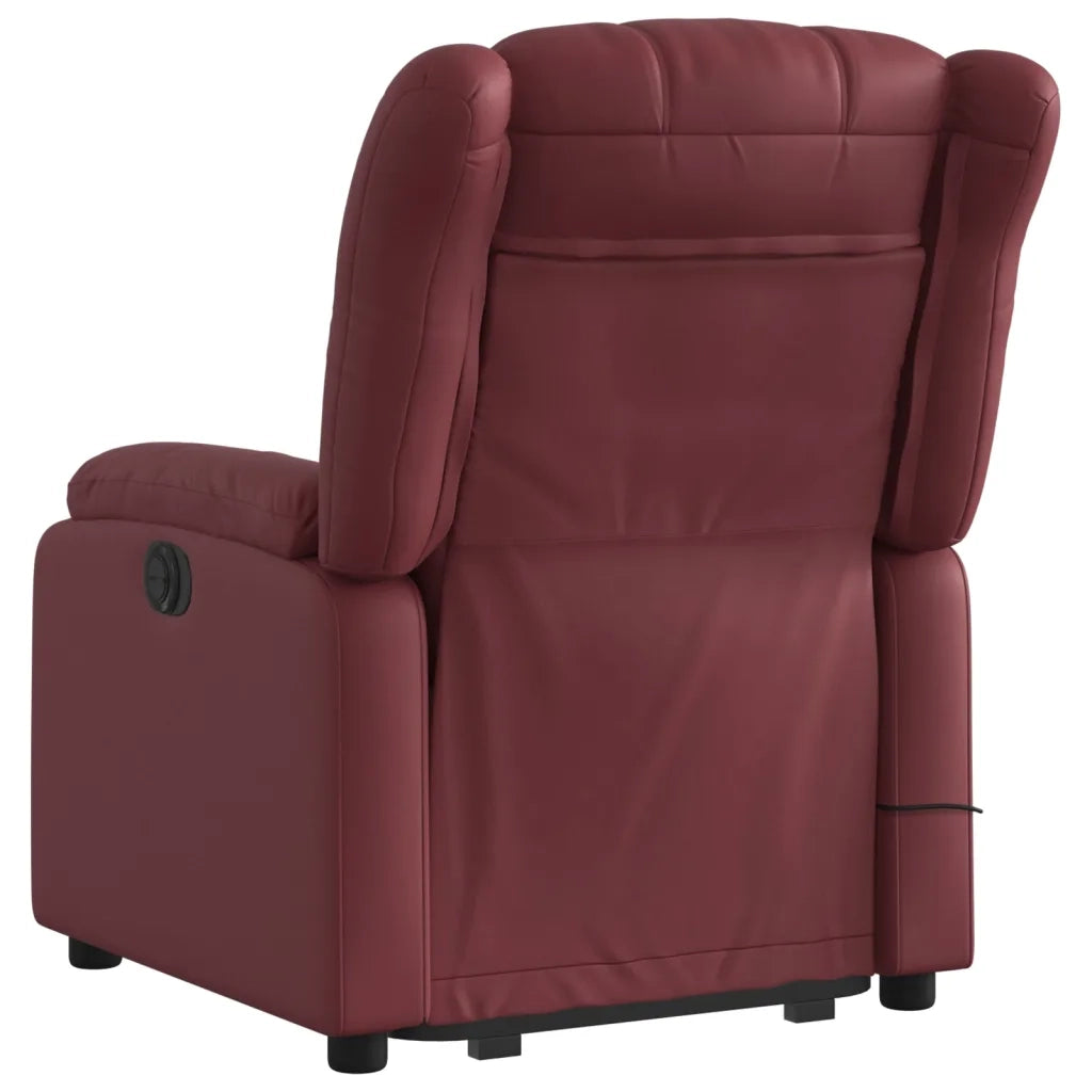 Poltrona Alzapersona Reclinabile Rosso Vino in Similpelle 3205289
