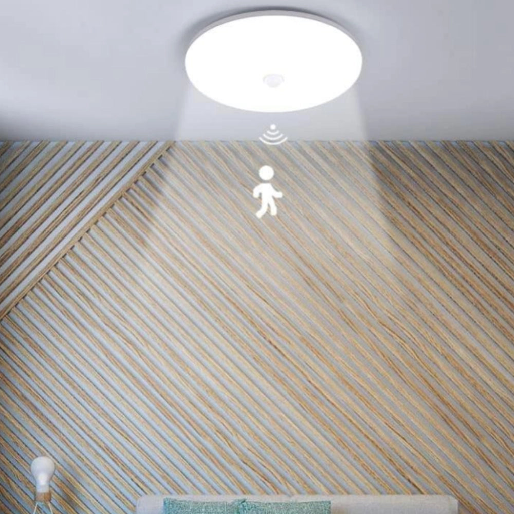 Plafoniera led tonda optonica 18w bianca con sensore di movimento
