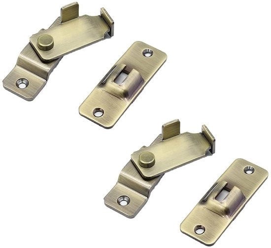 Chiusura a scatto 90 gradi - Ferro di chiusura in acciaio inossidabile - Chiusura porta/cassettino - 2 pezzi - Duraturo/serraggio resistente - 80x28mm - Chiusura porta