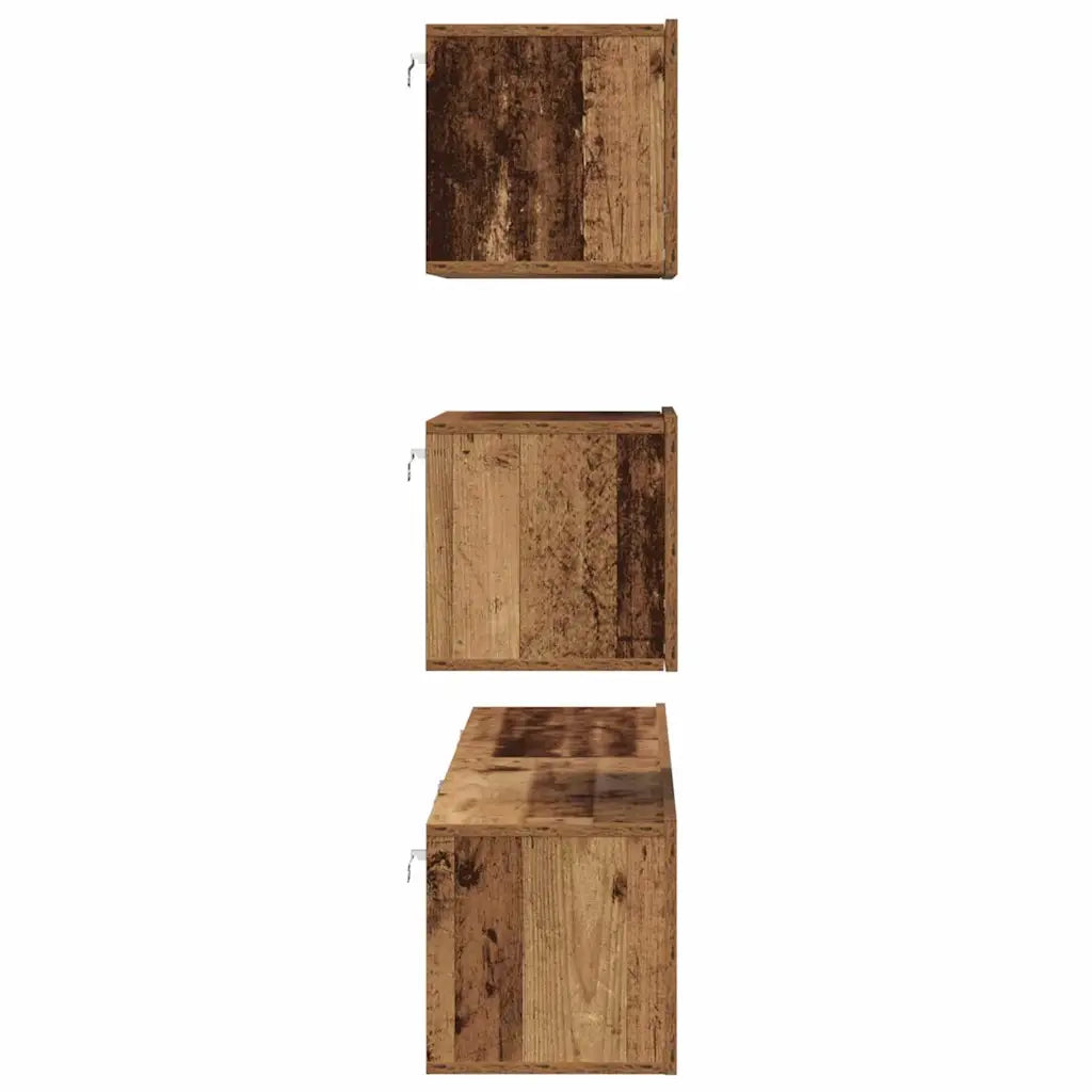vidaXL Set mobile TV 4 pcs Legno vecchio 80 x 30 x 30 cm