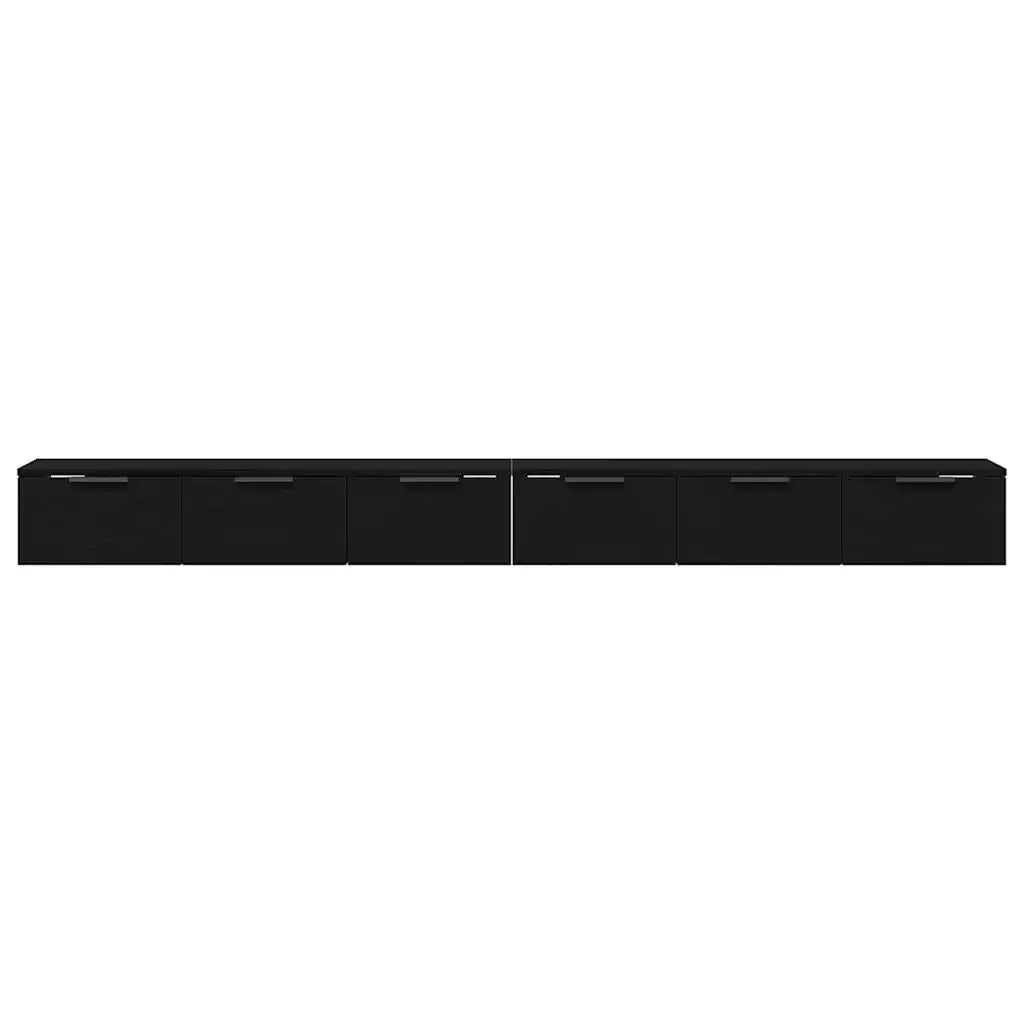 Mobile a muro con cassetto 2 pcs Rovere Nero 102 x 30 x 20 cm 3333075