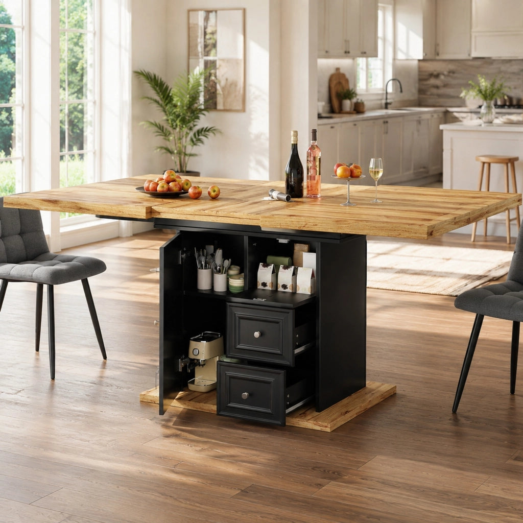 TAVOLO Allungabile 110-140x80x75 cm MDF Effetto Legno Naturale