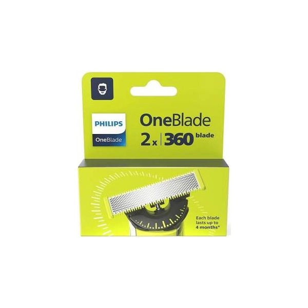 Philips norelco oneblade 360 lama di ricambio per viso, confezione da 2 lame qp420/50