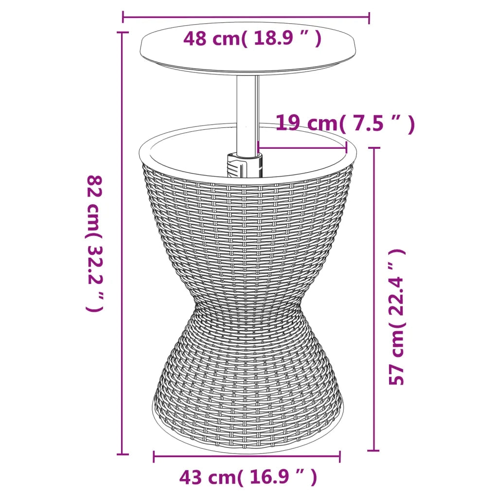 Tavolo Frigo 3 in 1 Polipropilene Marrone Chiaro 364158