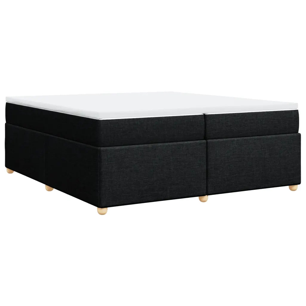 Giroletto a Molle con Materasso Nero 200x200 cm in Tessuto
