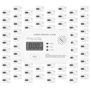 Set 80x Rilevatore monossido di carbonio con display 120 x 74 x 31 mm, allarme CO con batterie sostituibili incluse