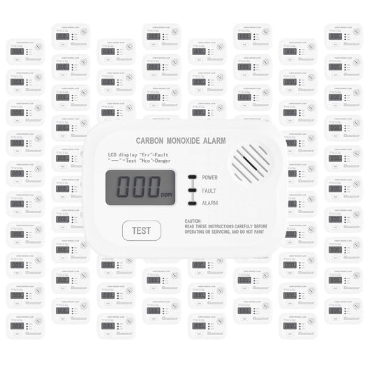Set 80x Rilevatore monossido di carbonio con display 120 x 74 x 31 mm, allarme CO con batterie sostituibili incluse
