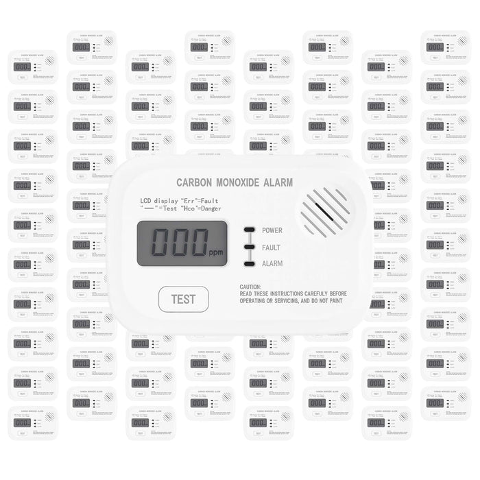 Set 80x Rilevatore monossido di carbonio con display 120 x 74 x 31 mm, allarme CO con batterie sostituibili incluse