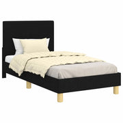 Struttura letto Bambini | Letto Infantile | Lettino con testata Nero 80 x 160 cm Tessuto