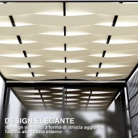 Pergola per Esterno 3x3 m con Copertura Ondulata e Pannelli Laterali, in Metallo e Poliestere Nero