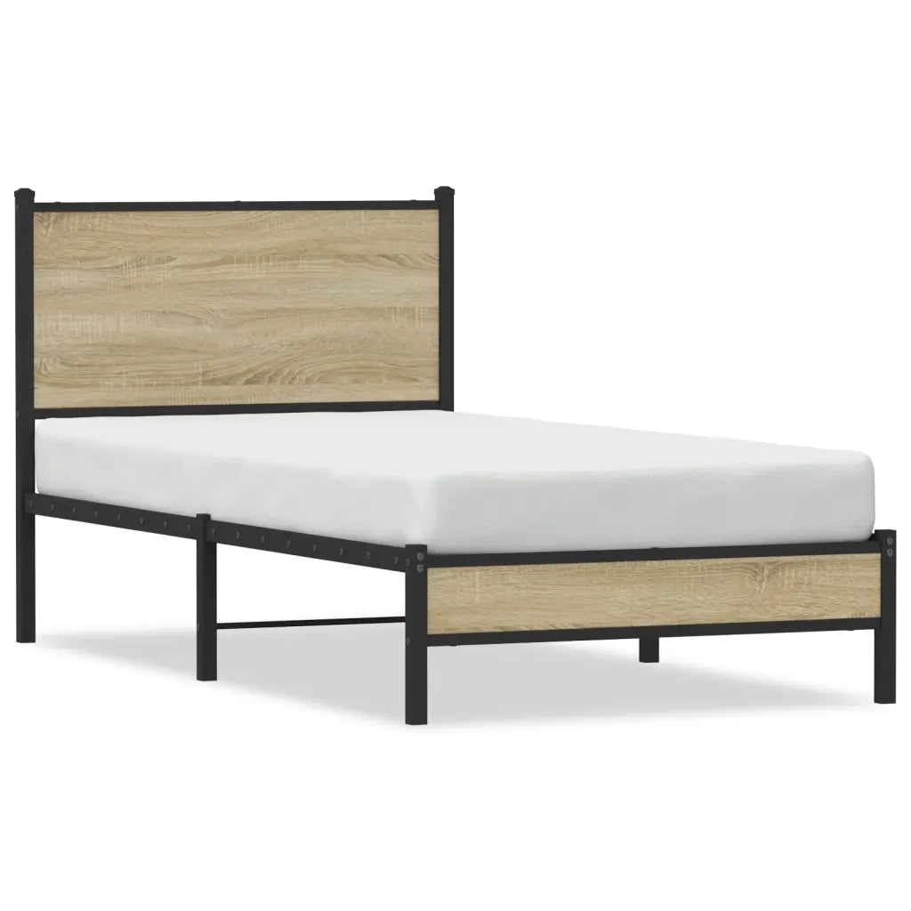 Giroletto senza Materaso in Metallo Rovere Sonoma 80x200 cm