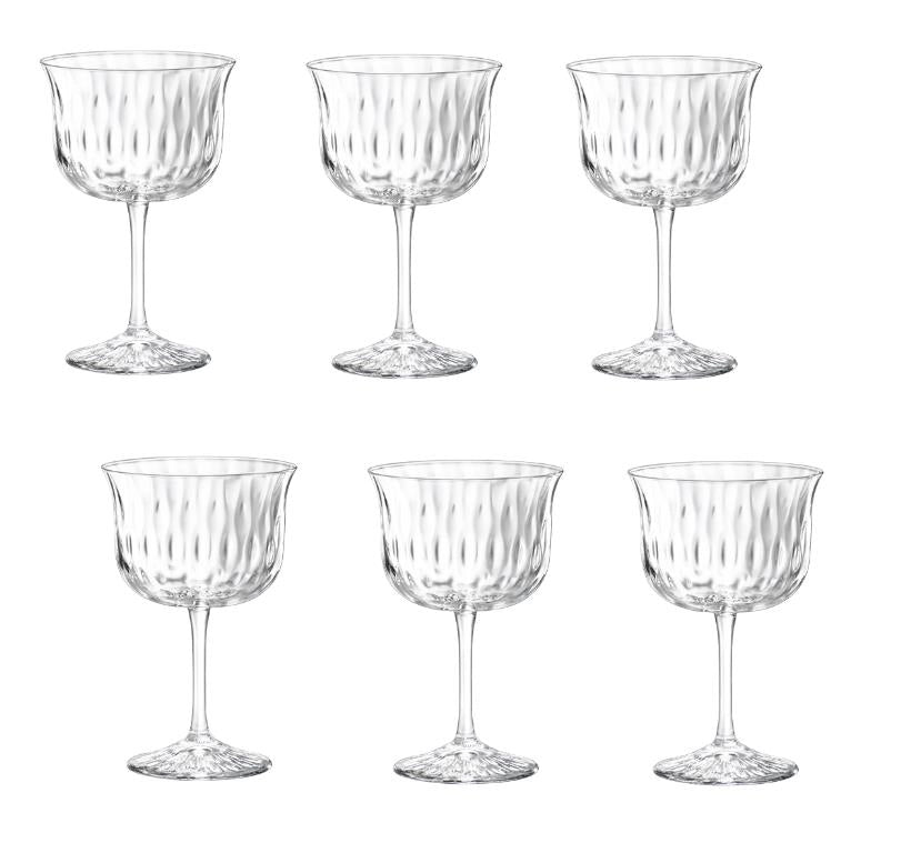 Set 6 Bicchieri Calici in Vetro Trasparente Bloom Fizz 28 cl Bormioli Rocco