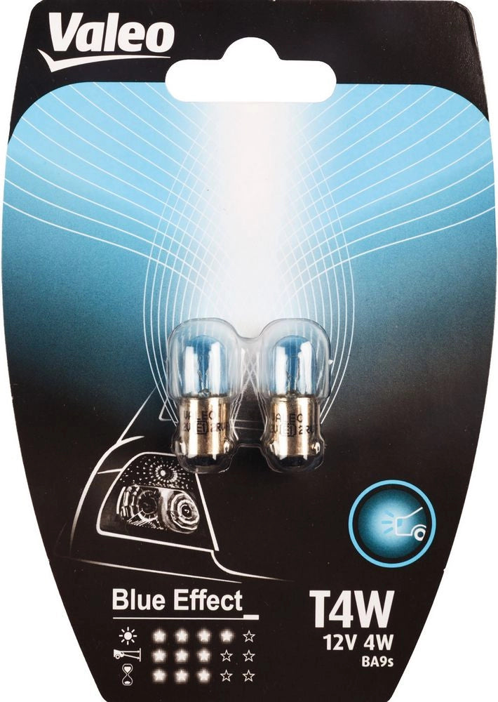 T4W coppia lampade auto 12V 4W Blue effect attacco BA9s