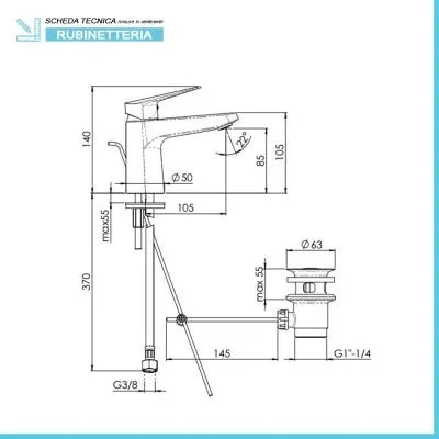 Miscelatore lavabo Nobili Hof cromato a risparmio idrico