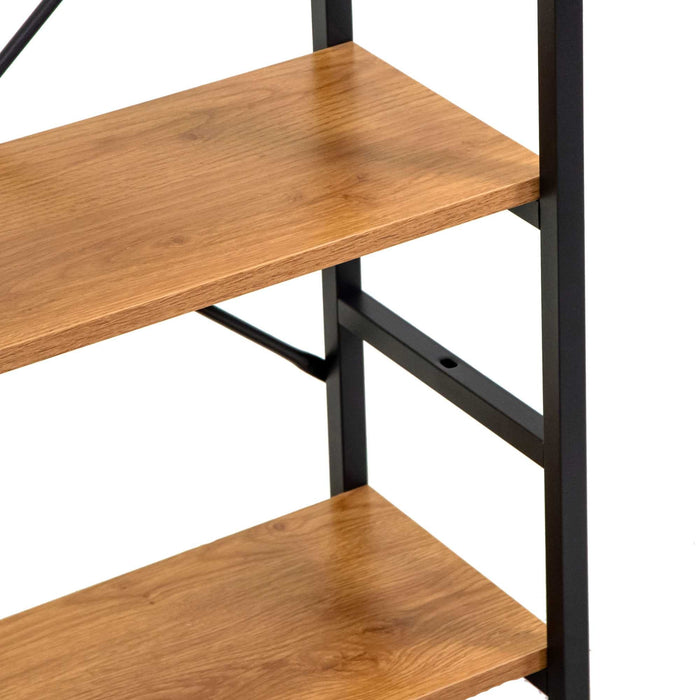 Libreria 3 ripiani 60x28xh83,5 cm in Metallo e Legno Achille Naturale