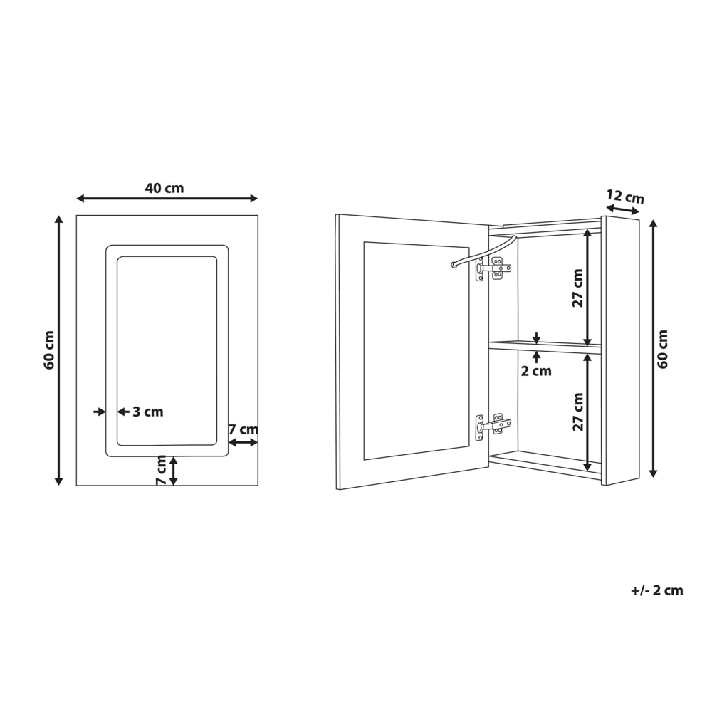 Moderno Armadietto a Muro da Bagno Nero a Specchio 88 x 40 x 35 cm