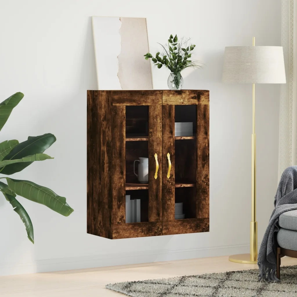 Armadietto a Muro | Mobile a Parete Rovere Fumo 69,5x34x90 cm