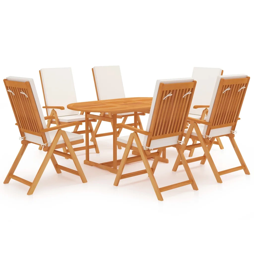 Set da Pranzo da Giardino 7 pz con Cuscini Legno di Teak 3059532