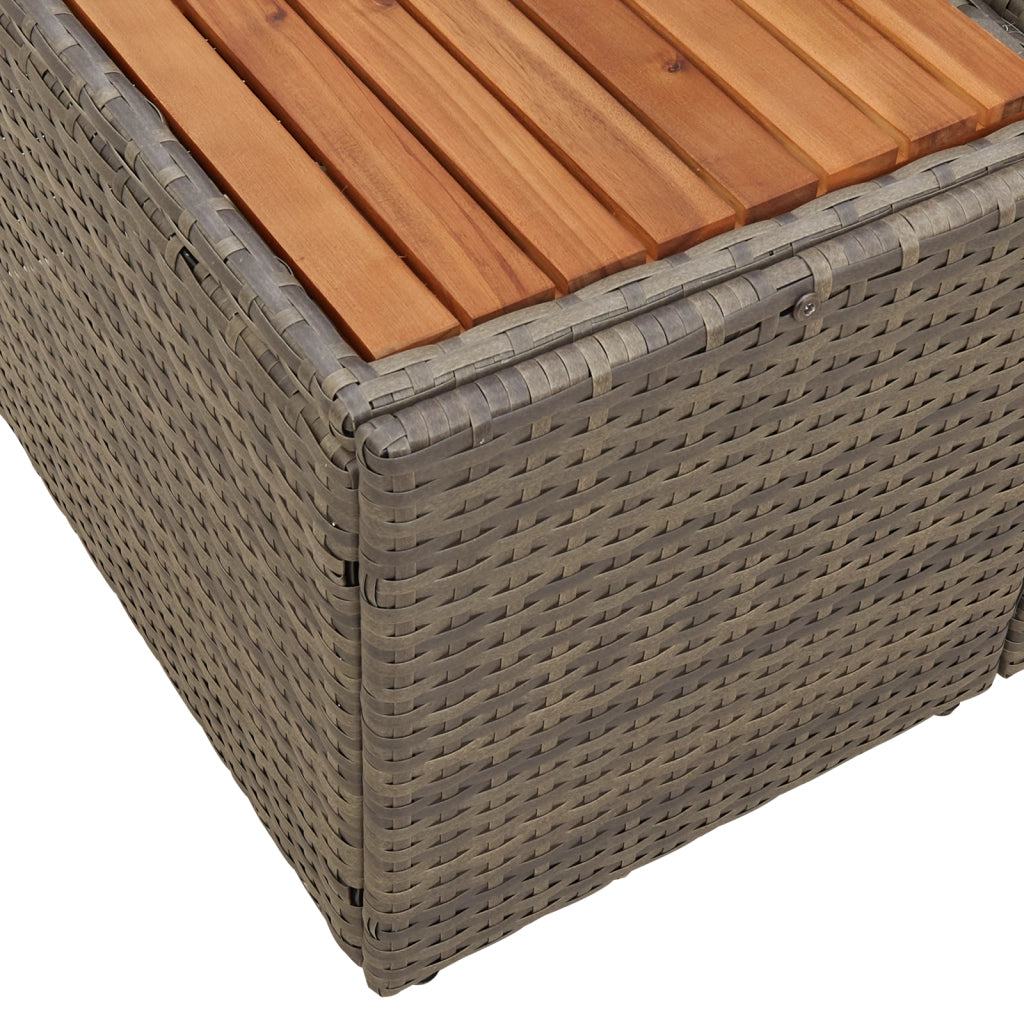 Divano da giardino a 2 posti con cuscini grigio in polyrattan
