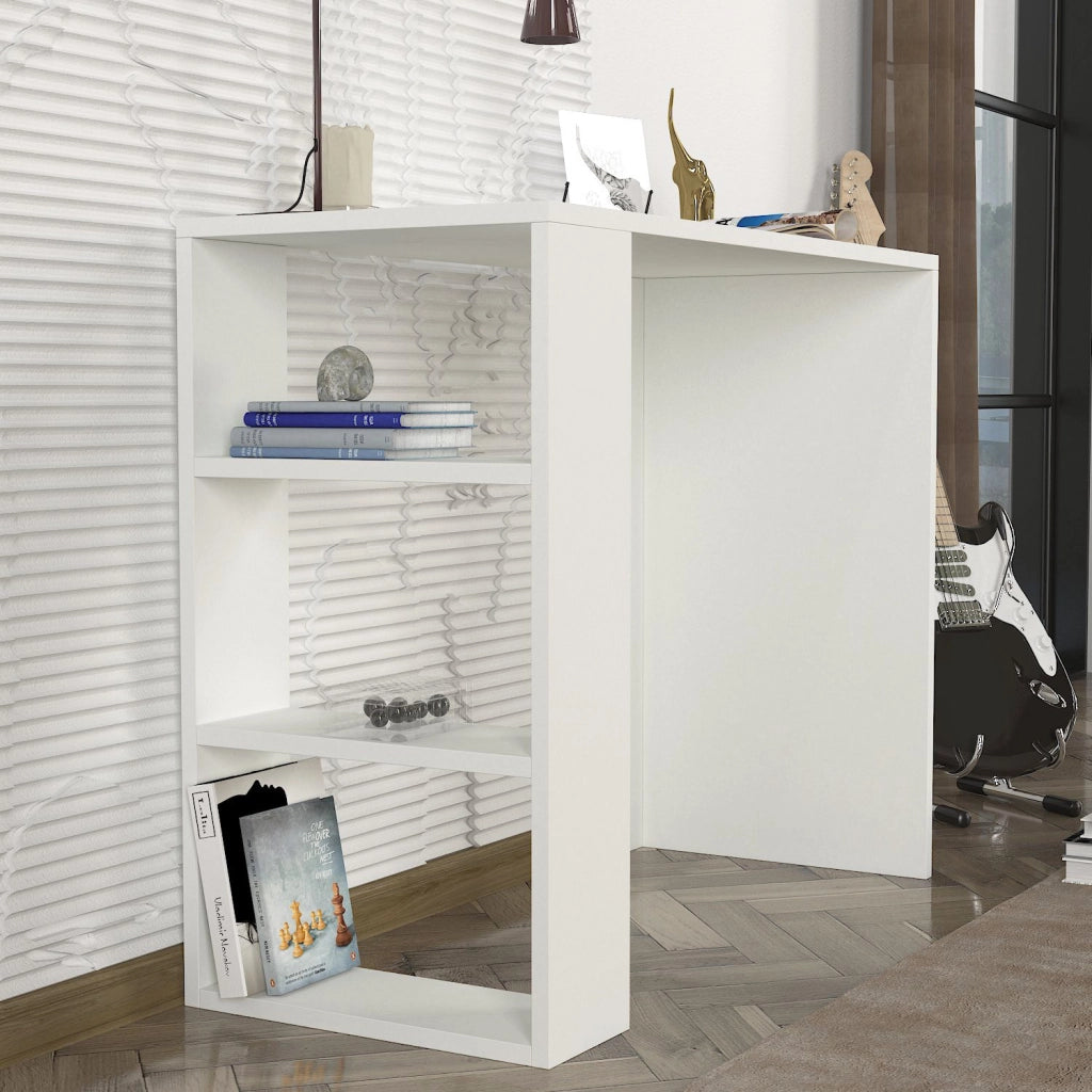 Scrivania in legno "Netenya" - 90 x 40 x 74 cm - Bianco