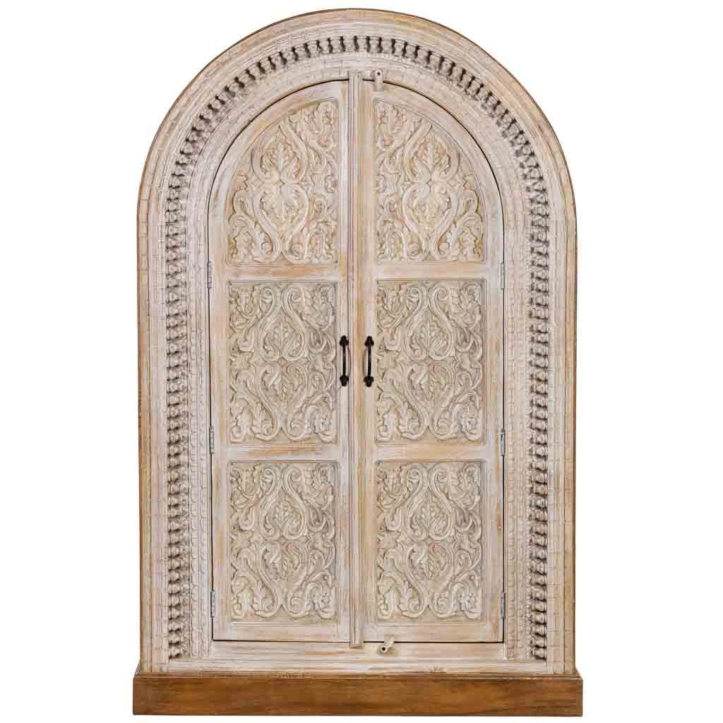 Armadio in legno marrone e bianco con 2 ante, 112x41x181h cm