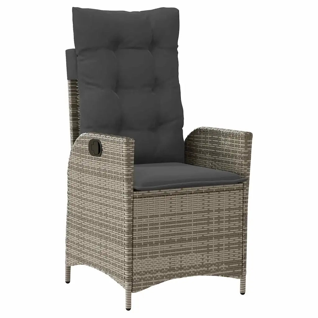 Set da Pranzo per Giardino con cuscino 5 pcs Grigio polyrattan 3380499