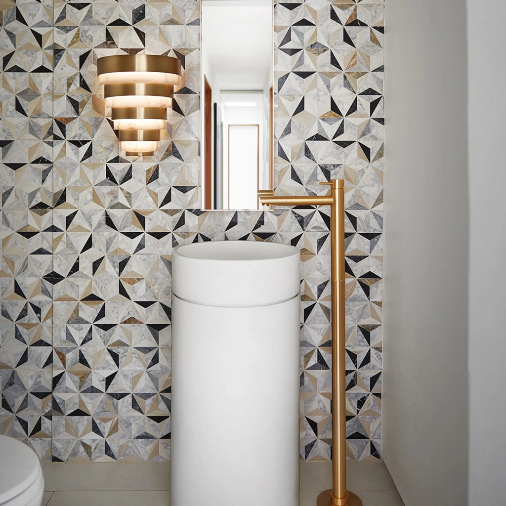 Applique Contemporanea Echelon Acciaio Ottone Antico Led 12W 3000K 1080Lm