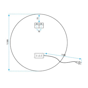 Specchio Led 50cm Bas P11239