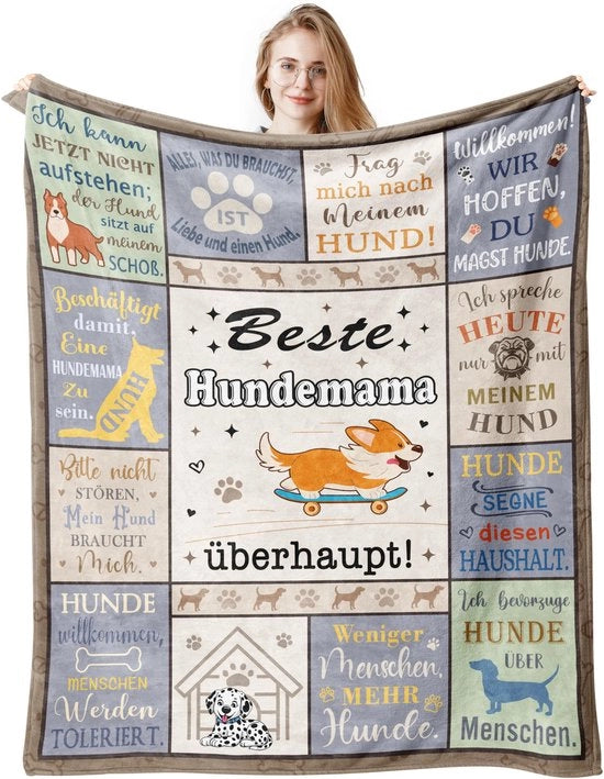 Donna Proprietaria di Cane Regalo Scialle 150x130CM, Regali per la Madre del Cane, Dono per la Madre del Cane, Regalo per la Madre del Cane Amante, Regalo per la Madre del Cane per il Giorno della Mamma